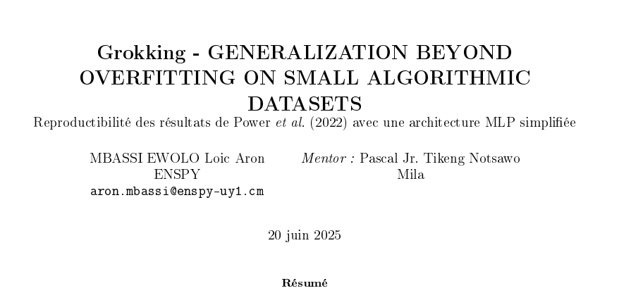 Grokking - GENERALIZATION BEYOND OVERFITTING ON SMALL ALGORITHMIC DATASETS