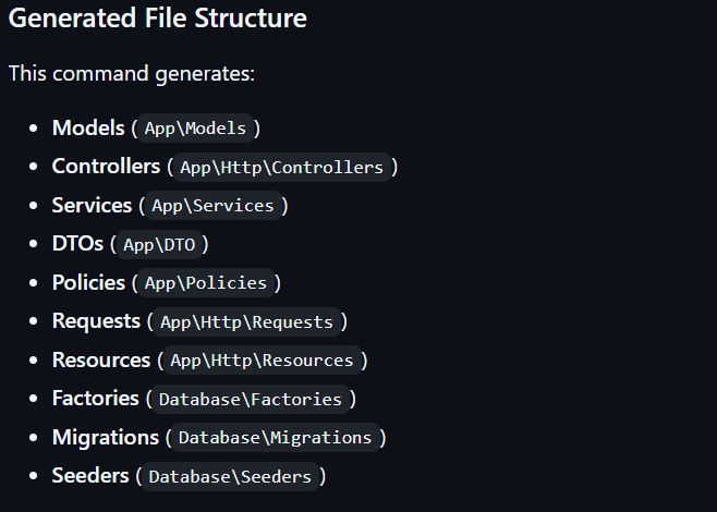 Laravel API Generator